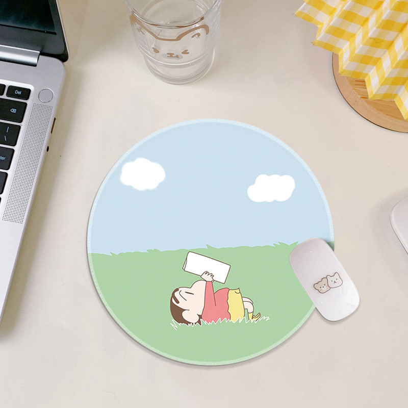Crayon Shin-chan แผ ่ นรองเมาส ์ น ่ ารักรอบเดสก ์ ท ็ อป Mousepad อุปกรณ ์ นักเรียน
