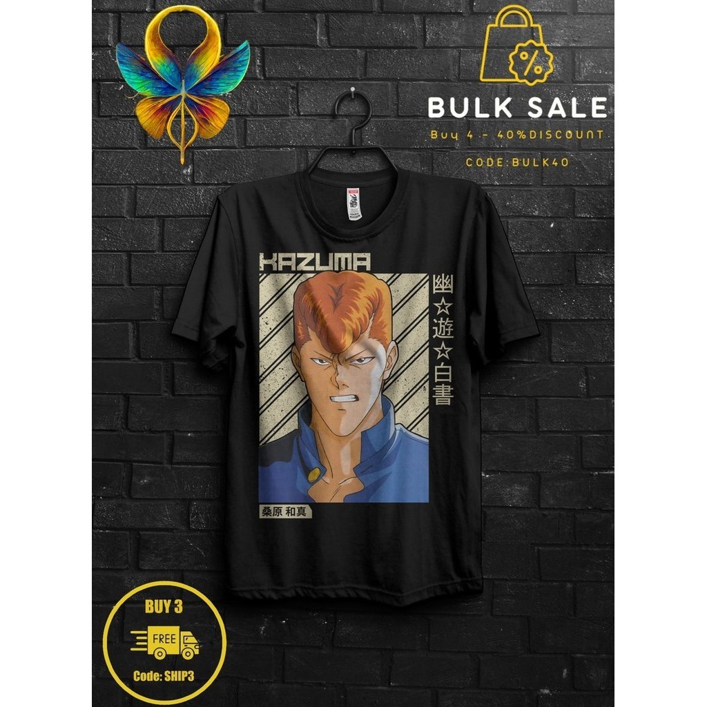 Kazuma Kuwabara Yu Yu Hakusho เสื้อยืดอะนิเมะของขวัญสำหรับเขา Hiei Rinku Kurama เสื้อสำหรับ Yomi Yuk