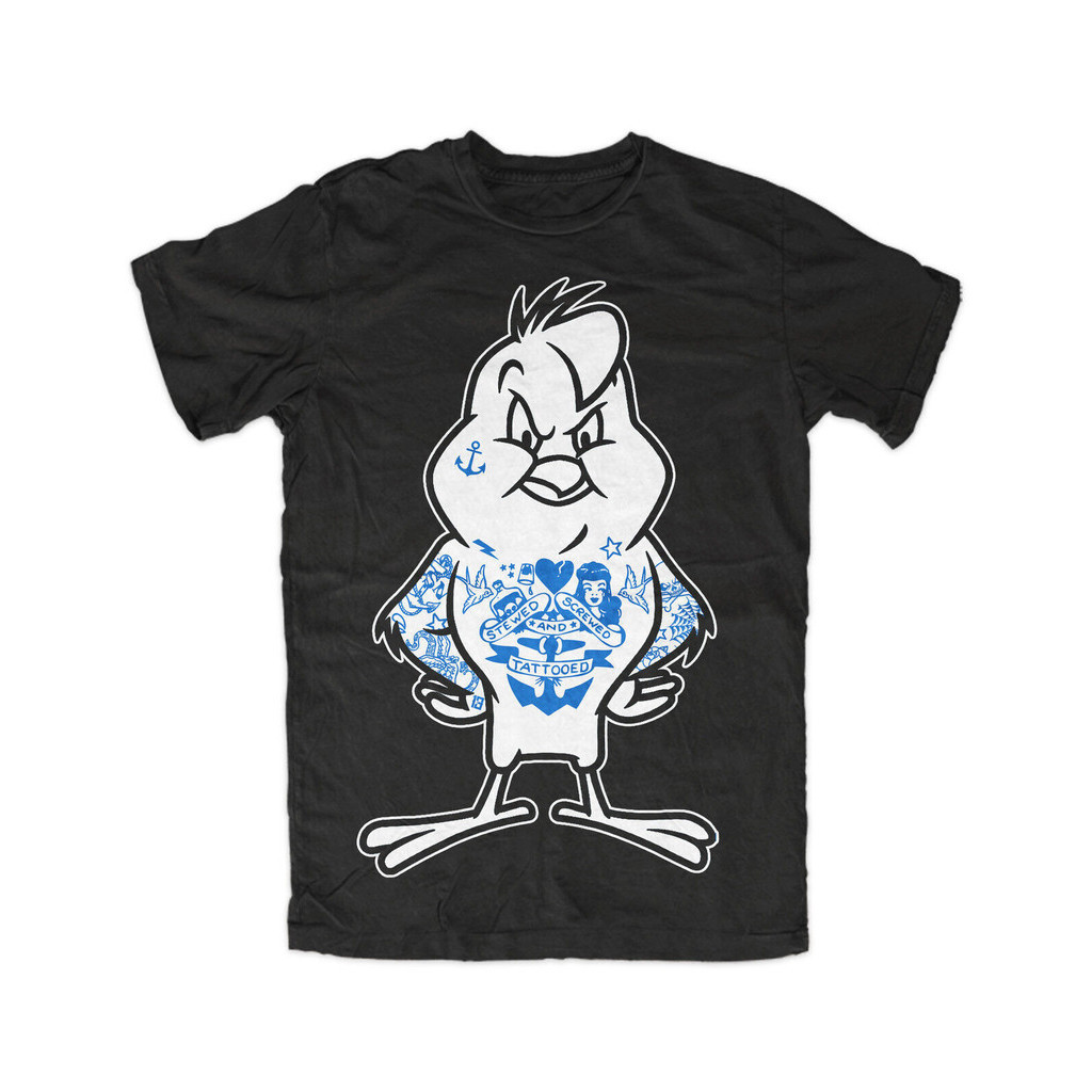 Chickenhawk Tattooed T-Shirt Gothic, Rockabilly, Tattoo, Emo, การ์ตูน, สนุก, Cult