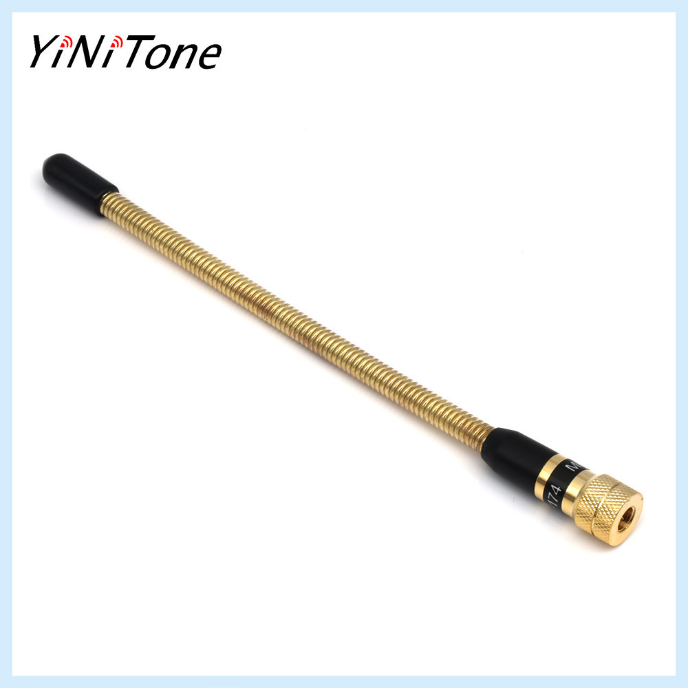 โลหะทองฤดูใบไม ้ ผลิเสาอากาศ SMA-ชาย VHF 136-174Mhz มือถือสําหรับวิทยุสองทาง YAESU VX-3R/6R/7R/8R/8R