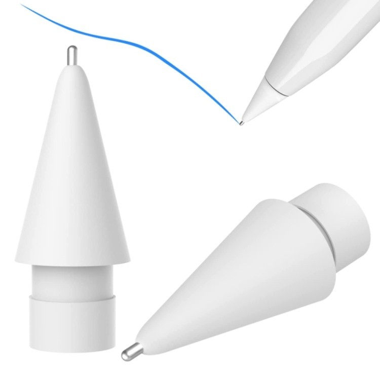 มาใหม ่ M3 Long Metal Pen Tip สําหรับ Apple Pencil 1 / 2 มาใหม ่ ล ่ าสุด ปลายปากกาโลหะยาวสําหรับ Apple Pencil 1 / 2 ปากกาโลหะยาวสําหรับ Apple Pencil 1 / 2 สีขาว