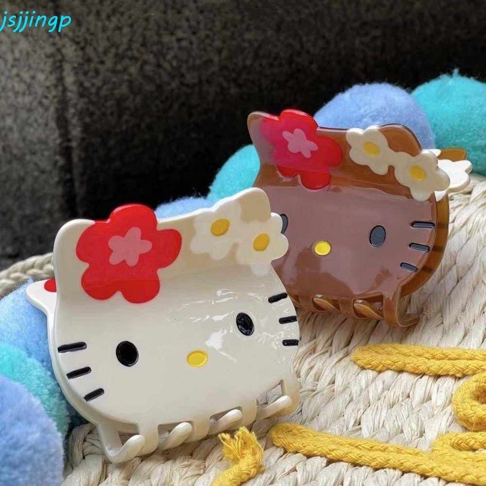 Jsjjingp Hello Kittyเล็บ,ดอกไม้เชอร์รี่การ์ตูนแมวฉลามคลิป,น่ารักกุทัณฑ์ขนาดกลางสัตว์อะคริลิกิ๊บล้างหน้า