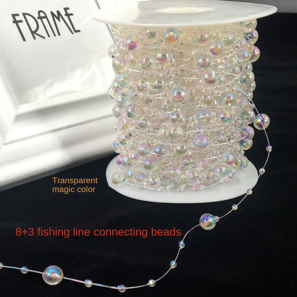คลังสินค ้ าพร ้ อม 8 +3mm Starry Fish Line Pearl Chain DIY Handmade แมงกะพรุนโคมไฟลูกปัดอุปกรณ ์ เสริมผม