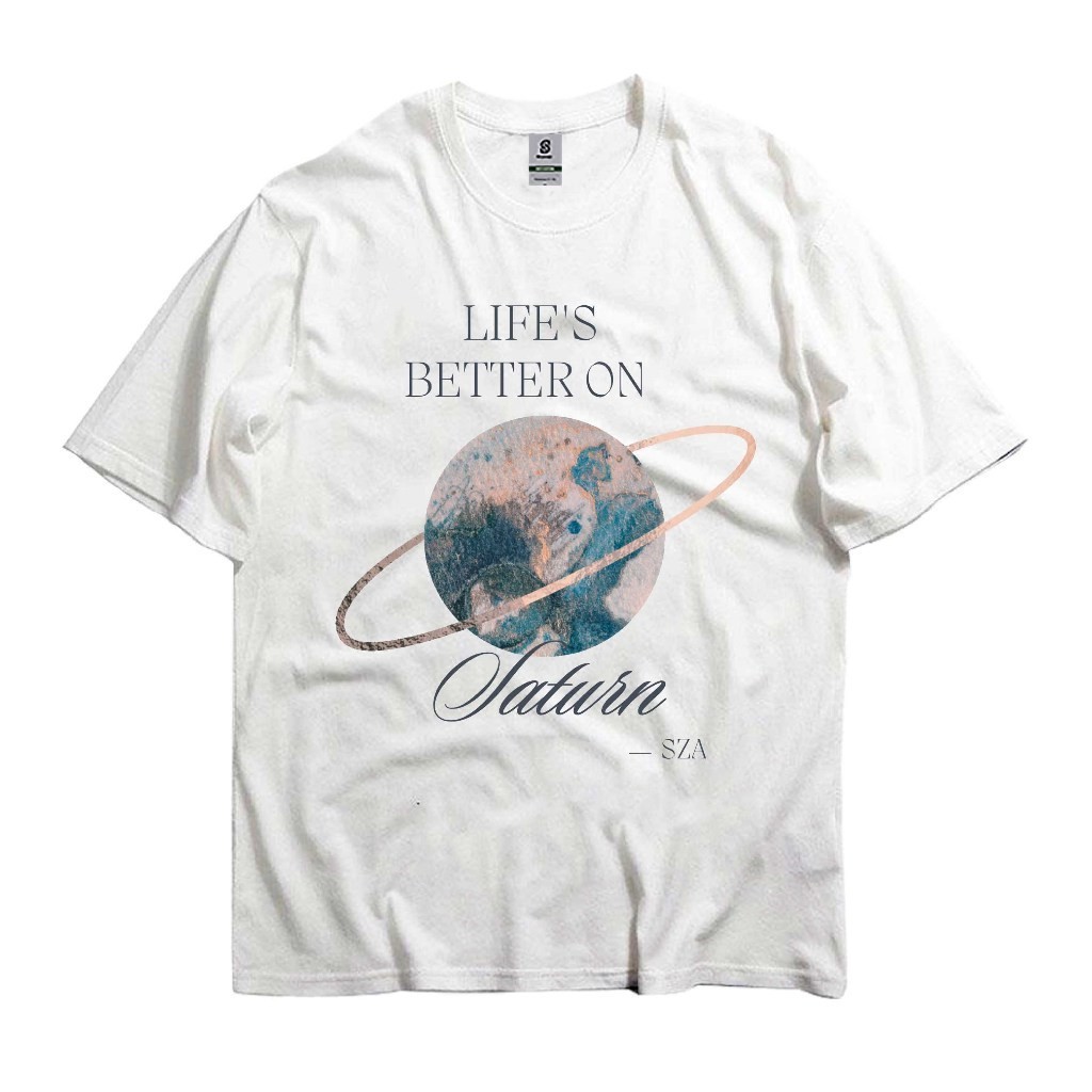 ใหม่ เสื้อยืดโอเวอร์ไซซ์ ลาย Sza's Single'Saturn Style สไตล์วินเทจ