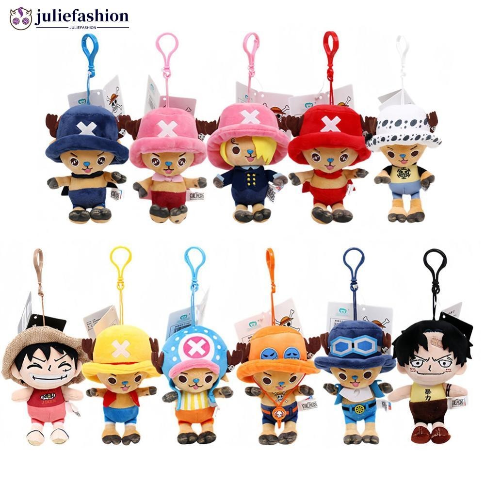 JULIEFASHION 12 ซม.One Piece อะนิเมะตุ๊กตาพวงกุญแจของเล่น Luffy Chopper Sabo Ace กฎหมายการ์ตูนตุ๊กตานุ่มตุ๊กตาน่ารักเด็ก Xmas ของขวัญ A3E9[NVEP]
