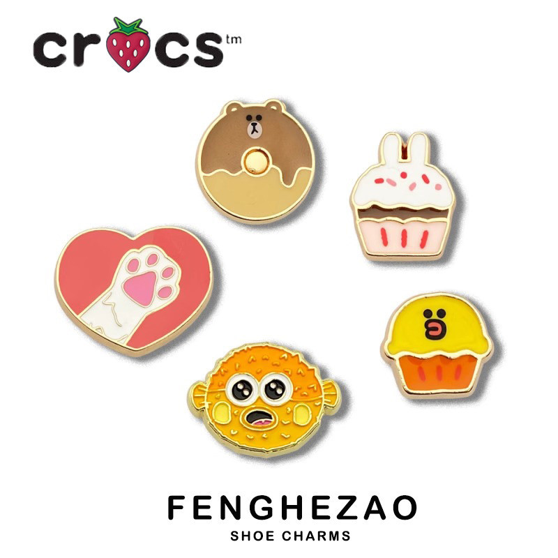 Crocs jibbitz Hole รองเท้า crocs อุปกรณ์เสริมรองเท้าดอกไม้หัวเข็มขัดตกแต่ง DIY โลหะสนุกรองเท้าหัวเข็มขัด crocs charm