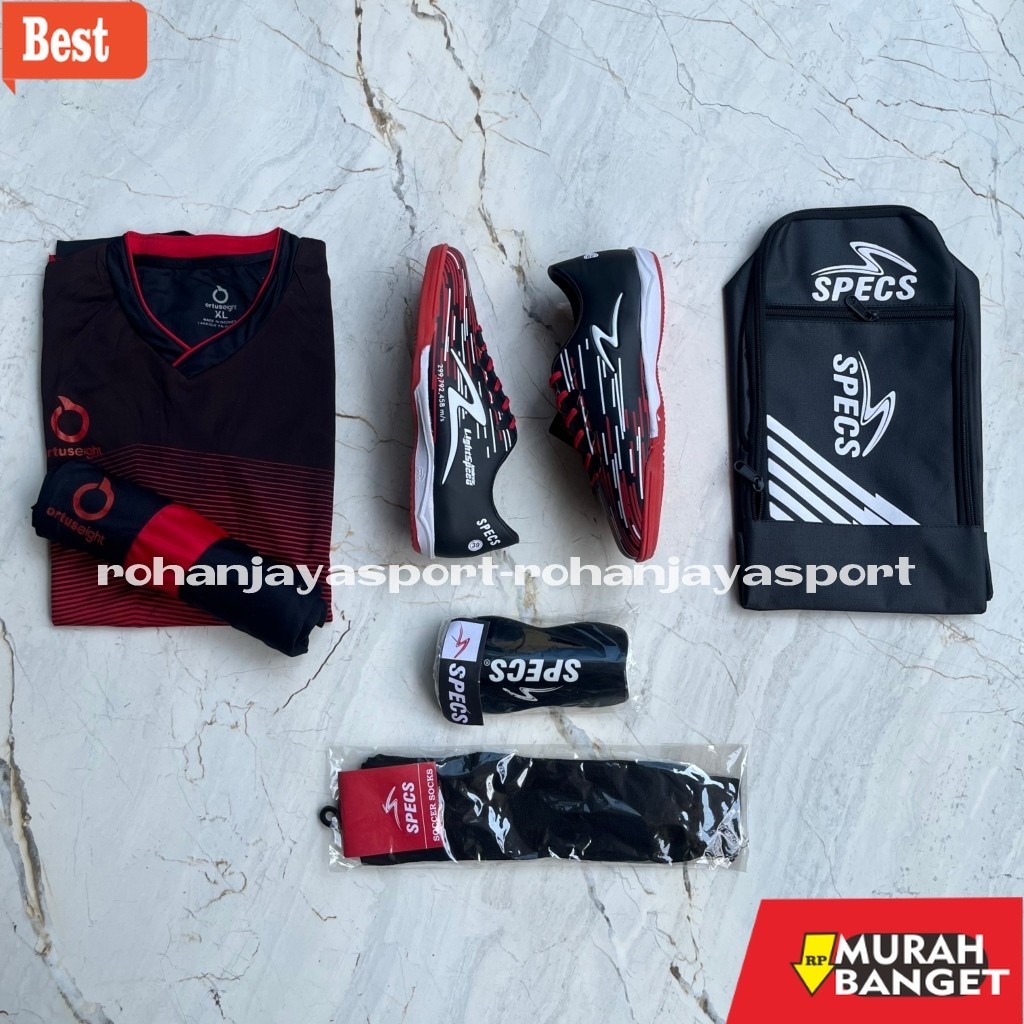 รองเท้าฟุตซอลสมัยใหม่ Specs Lightspeed Futsal Shoes Ortuseight Futsal Shoes Complete Package Futsal 