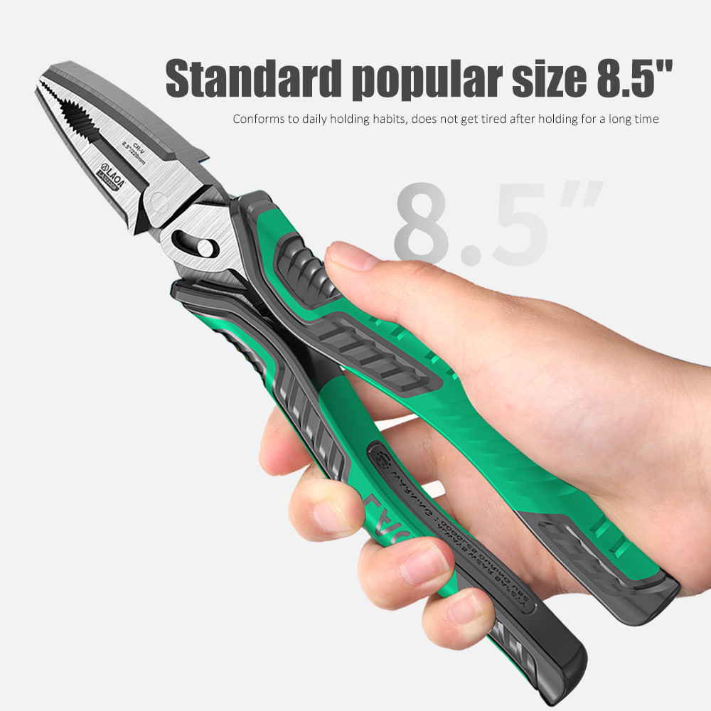 Laoa 8.5In เครื่องตัดสายไฟ Professional Eccentric Dual Shaft คีมช่างไฟฟ้าประหยัดแรงงาน CR-V
