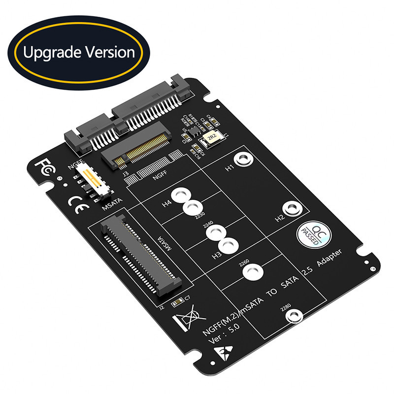 M.2 NGFF mSATA SSD ถึง SATA 3.0 อะแดปเตอร์ 2.5 นิ้ว mSATA SSD Converter Riser การ์ดสําหรับแล็ปท็อปพีซี เพิ่มความเร็วสูงสุด 6Gbps
