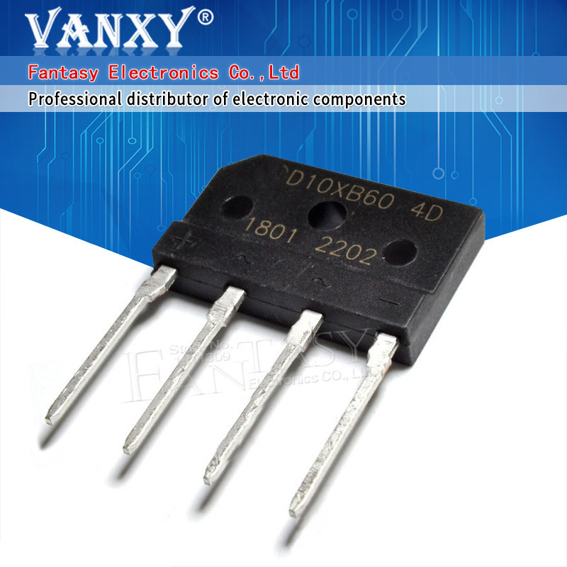 10PCS D10XB60 สะพานวงจรเรียงกระแส 10A 600V D10 XB60 ใหม่และต้นฉบับ IC อิเล็กทรอนิกส์ส่วนประกอบ