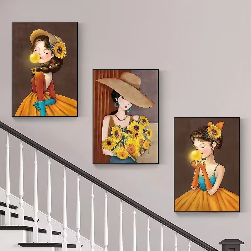 3Pcs 60cm ขนาดใหญ่ รูปภาพติดผนัง มินอมอล รูปภาพติดผนังพร้อมกรอบ รูปภาพติดผนังขนาดใหญ่ ผนัง ตกแต่งบ้าน