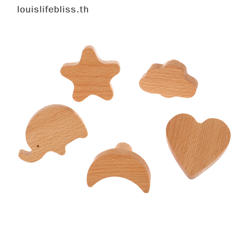 Louislifebliss น่ารัก Clouds ดาวเฟอร์นิเจอร์ไม้จับสําหรับตู้และลิ้นชักลูกบิดประตูตู้ครัวตู้เสื้อผ้าดึงมือจับประตูใหม่