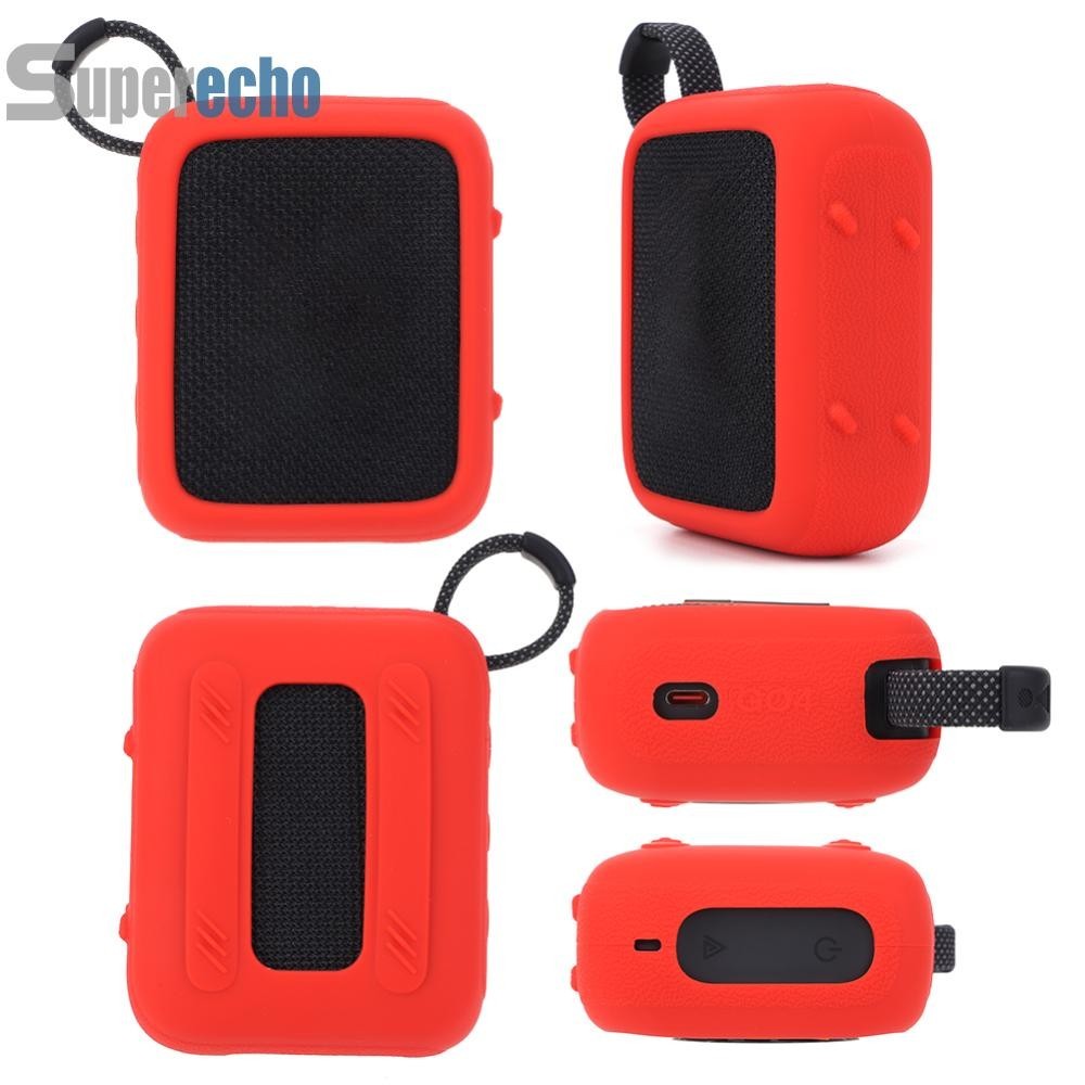 เคสซิลิโคนลําโพงป ้ องกันรอยขีดข ่ วนพร ้ อมคาราบิเนอร ์ สําหรับ JBL GO 4 [suprecho.th ]