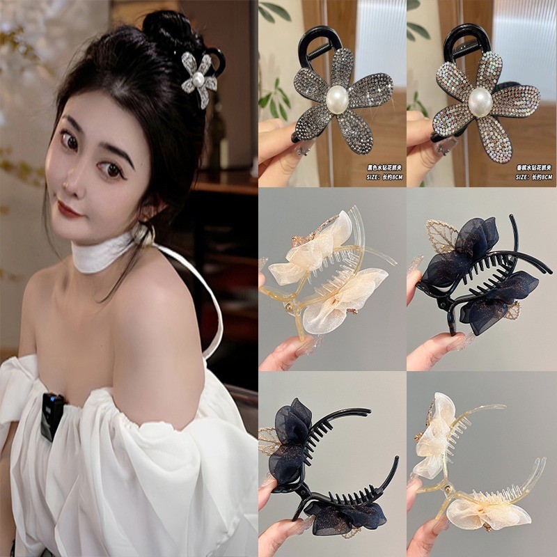 Ins แฟชั ่ นเกาหลี Sun Flower Rhinestone คลิป 2024 คลิปฉลามใหม ่