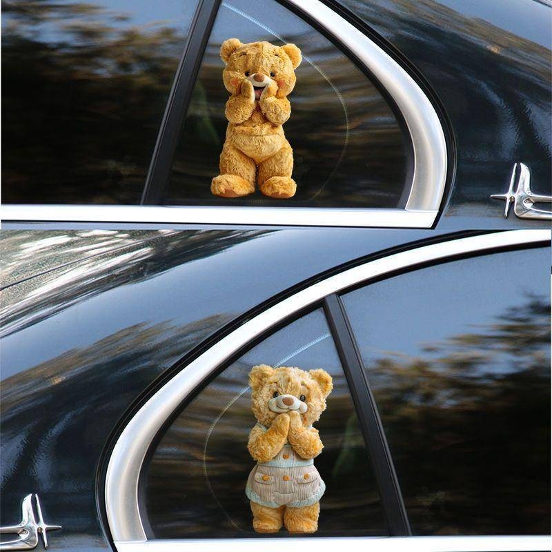 3ง ความเที่ยงตรงสูงสติกเกอร์รถ, ตุ๊กตาเนย, น่ารักตุ๊กตาหมีเกาก้น, กระจกตัวรถ, ตกแต่งส่วนบุคคล, สติ๊กเกอร์ติดกระ - รูปที่ 3