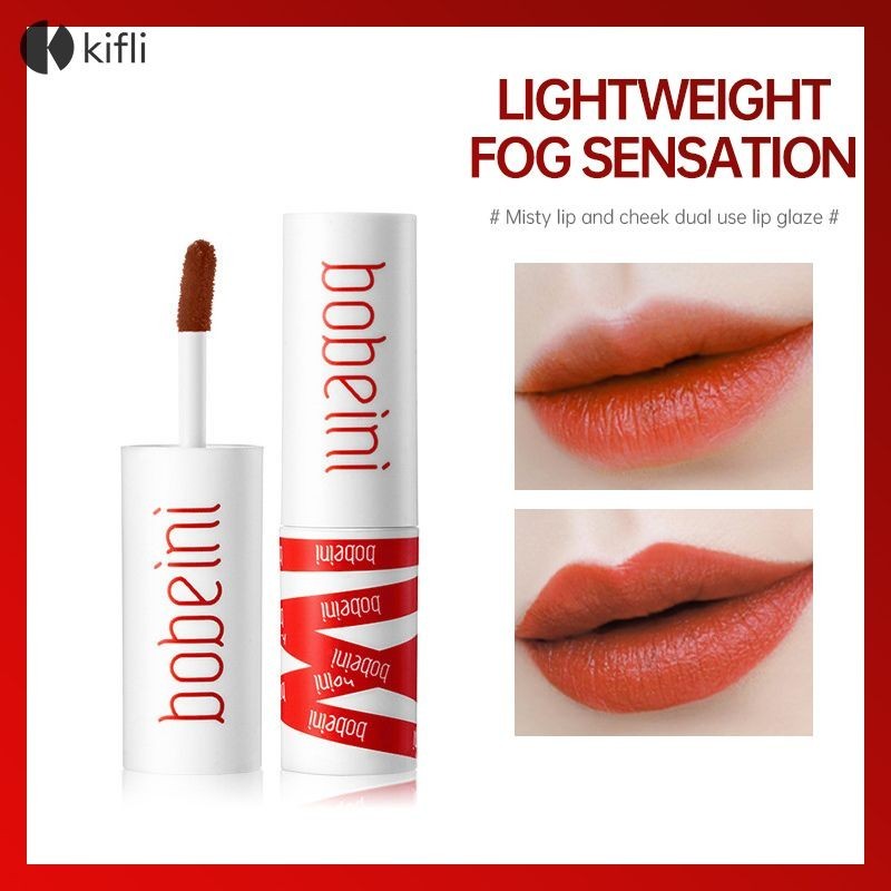 【kifli1 】Bobeini ลิปโคลน ลิปสติก เนื้อแมตต์กํามะหยี่ กันน้ำ ติดทน ให้ความชุ่มชื้น ใช้ได้ทั้งปากและแก้ม ติดทนยาวนาน-KI