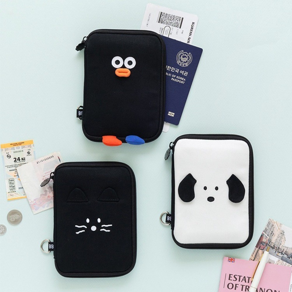 กระเป๋าใส่เหรียญกระเป๋าหนังสือเดินทางเกาหลีหลายช่องเดินทางเดินทางแบบพกพาเอกสารผู้ถือบัตรเงินสดบิลการจัดเก็บ