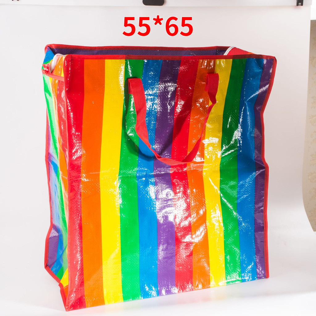 【จัดส่งฟรี】กระเป๋ากระสอบ กระเป๋าเดินทาง กระเป๋าอเนกประสงค์ ถุงสายรุ้ง ถุงย้ายบ้าน ถุงทะเล ความจุขนาดใหญ่ แบบพกพา