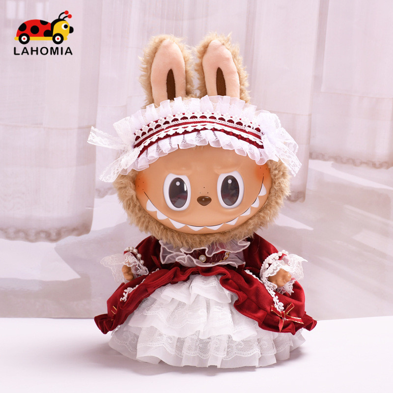 Lahomia ชุด labubu Time 38 ซม.เสื ้ อผ ้ า ชุดโลลิต ้ าสวมชุดเดรสตุ ๊ กตาทดแทน