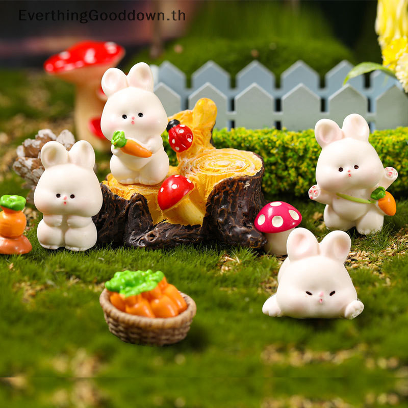 Ever Micro Landscape สัตว ์ น ่ ารักการ ์ ตูนกระต ่ ายอุปกรณ ์ ทําสวนปีกระต ่ ายเครื ่ องประดับ TH