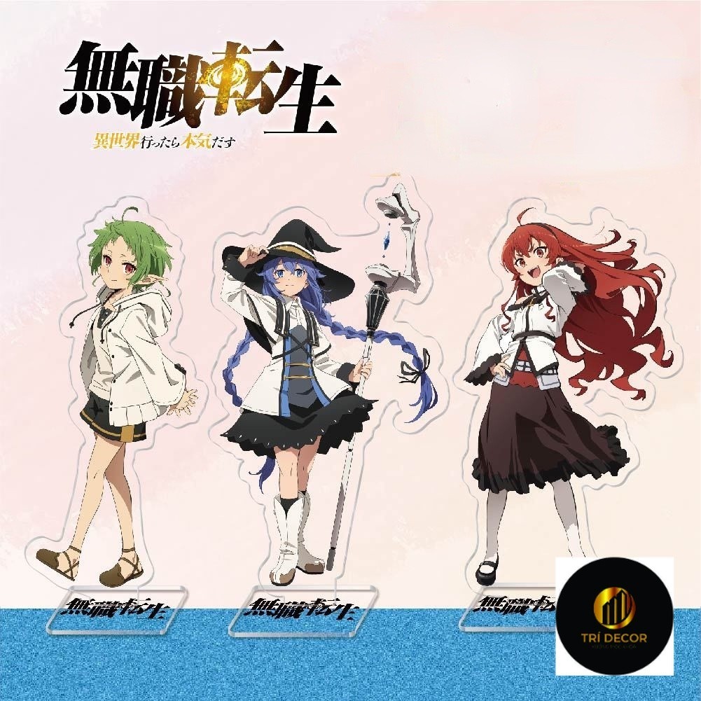 Mushoku tensei: พัดลมตั้งโต๊ะอะคริลิคไม่มีขาตั้งพร้อมพิมพ์อนิเมะ
