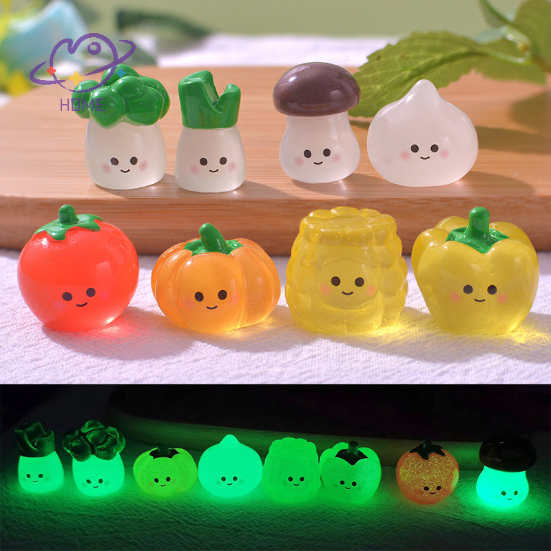 [mayhome] 1 PC Luminous ผักเครื่องประดับการ์ตูนฟักทองเห็ด Broccoli ตุ๊กตามะเขือเทศ Micro Landscape Dollhouse Miniature ของเล่น {TH}