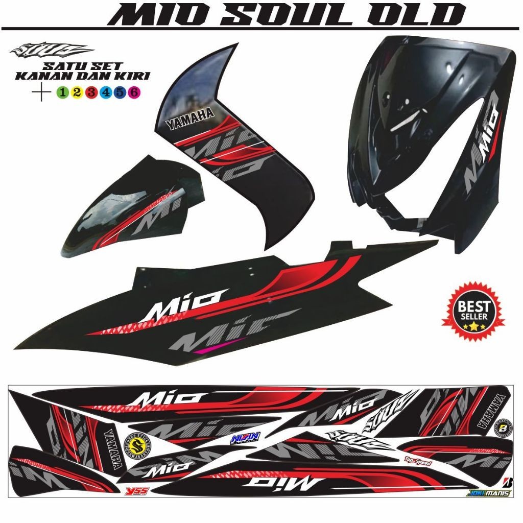 MIO SOUL OLD สติ๊กเกอร์มอเตอร์ไซค์ STRIPING / MIO SOUL คาร์บอนสติ๊กเกอร์ VARIATION สติ๊กเกอร์ VARIAT