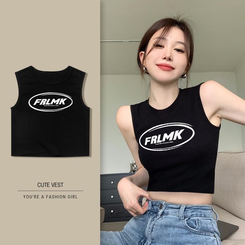 Um.🔅เสื้อกล้ามผู้หญิง สไตส์เกาหลี ผ้าคอตตอน ผ้าหนานุ่มดี ใส่สบาย cotton ลาย "FRL MK"