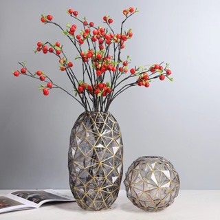 หรูหรา High-Appearance ไฮเดรนเยีย Gold-Painted แจกันแก ้ วห …