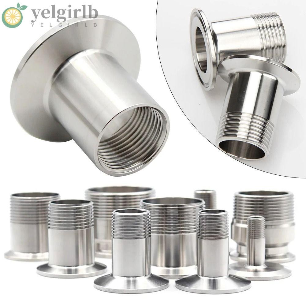Yelgirlb 1 ชิ้นท่อ Fitting Connector, 1/4 "3/8" 1/2 "3/4" 1" SUS304 สุขาภิบาล Tri Clamp, ทนทาน BSPT หญิง/ชายด้าย Homebrew DN15-DN40 TriClamp อะแดปเตอร์