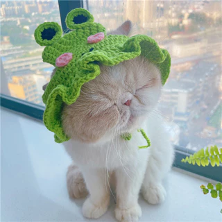 หมวกแมวน่ารักกลั่นสัตว์เลี้ยงหมวกลูกสุนัขลูกแมวถักหมวกพรรคถ่ายภาพอุปกรณ์ประกอบฉากตกแต่งอุปกรณ์แมว