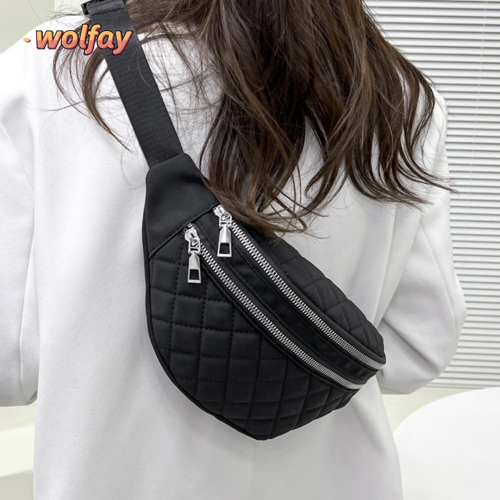 Wolfay Fanny Bag,กระเป ๋ าคาดเอวกระเป ๋ าแฟชั ่ นกันน ้ ํา Checkered กระเป ๋ าถือกลางแจ ้ ง