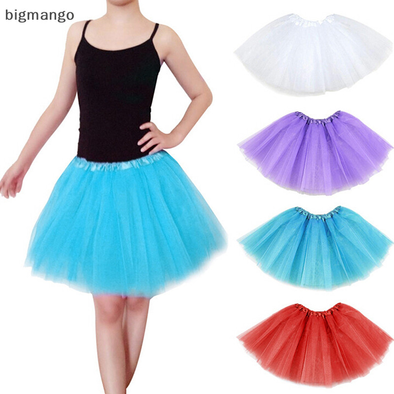 [bigmango] ผู้ใหญ่วัยรุ่นสาว Tutu กระโปรงบัลเล่ต์ Tulle เครื่องแต่งกาย Fairy Party Hens Nigh สต็อกใหม่