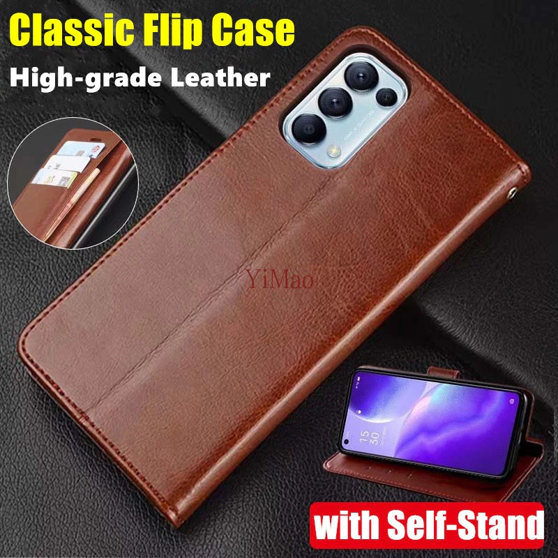 ปลอกสําหรับ OPPO Reno 5 4 6 7 Pro 5z 6z 7z 4f 5f CPH2159 CPH2211 CPH2201 CPH2445 CPH2237 CPH2249 CPH2235 CPH2251 กระเป๋าสตางค์หนังพับพลิกป้องกันกรณีผู้ถือบัตรฝาครอบ