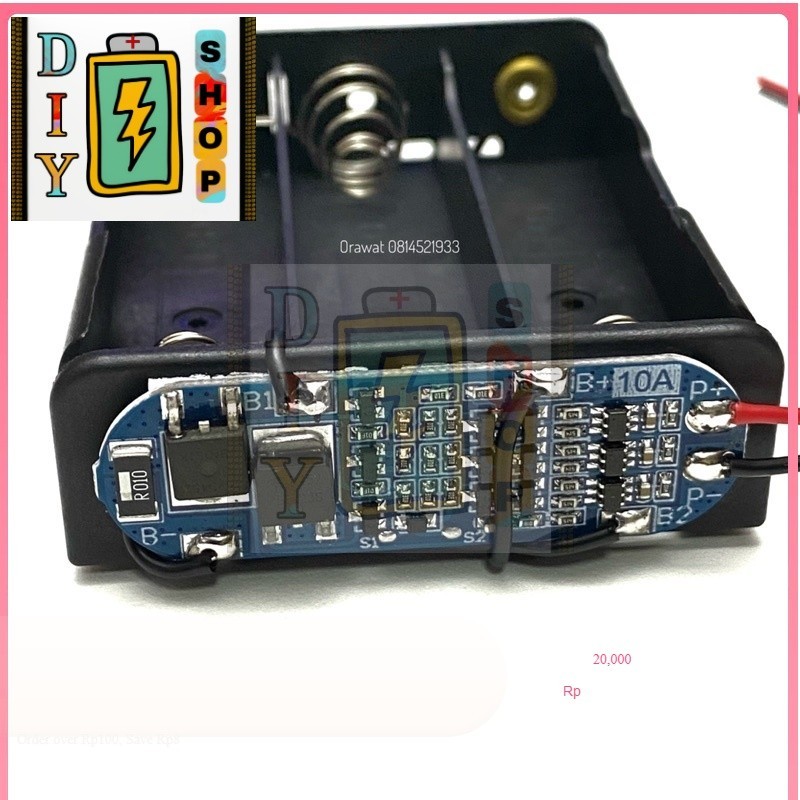 [ส่งด่วนในไทย]รางถ่าน 18650 พร้อม BMS 3S 10A เอาไปใส่ถ่านใช้งานได้เลย