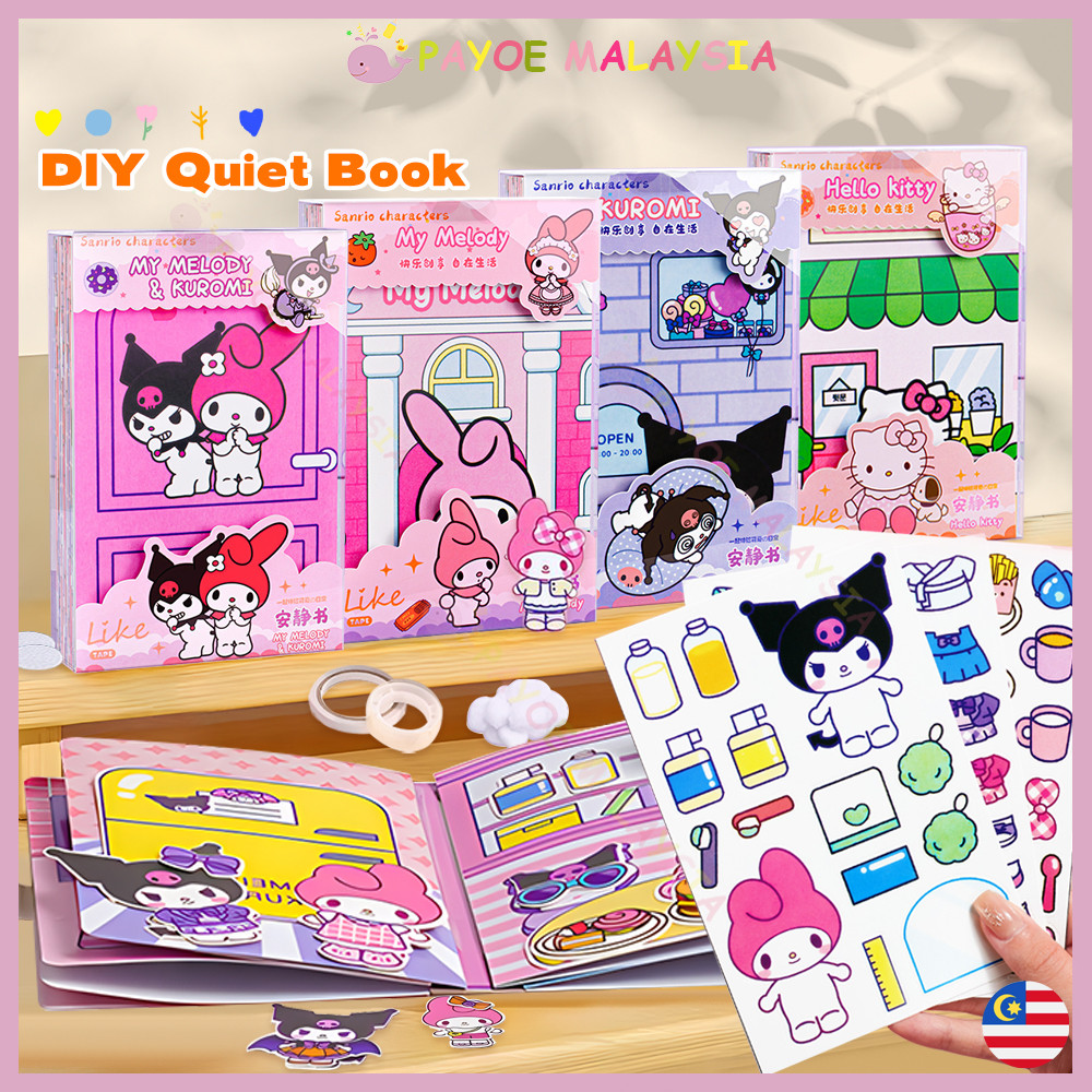Payoe Quiet Book หนังสือสติกเกอร์ฟองสําหรับเด็กการ์ตูนสนุก DIY Handmade Quiet Book Box
