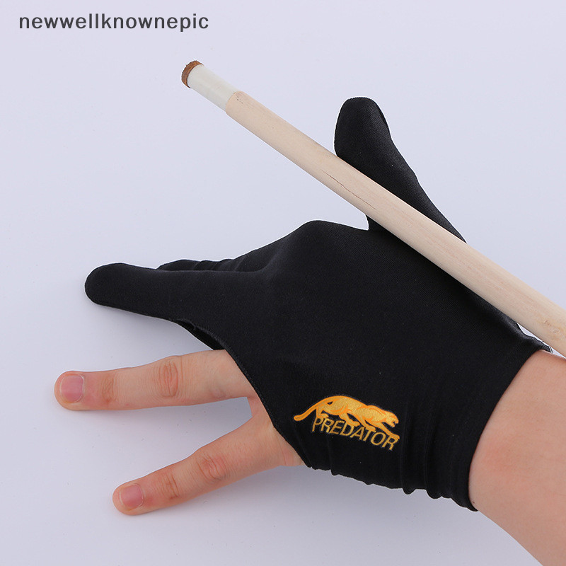 Newwellknownepic บิลเลียดถุงมือสามนิ้วเครื่องเล่นสระว่ายน้ําถุงมือปัก Slip-proof Breathable ถุงมือบิลเลียดซ้ายป้องกัน TH