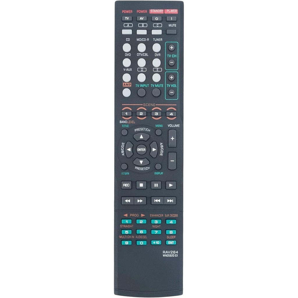 RAV284 WN05820EX เปลี่ยนรีโมทคอนโทรลเหมาะสําหรับ Yamaha AV Receiver HTR-6230 HTR-6130 RX-V365 RX-V36