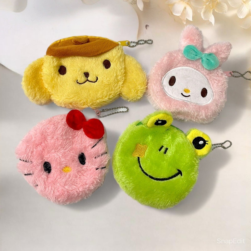 1 ชิ้น กระเป๋าใส่เหรียญ รุ่น2 นุ่มนิ่ม พร้อมที่ห้อยกระเป๋า/กุญแจ ลายน่ารักๆ พร้อมส่งจากไทย