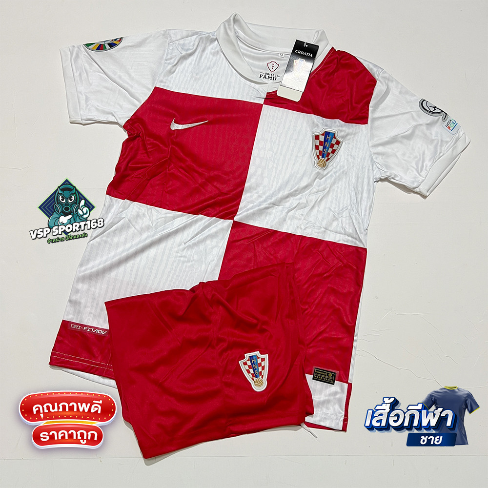ชุดฟุตบอล ทีมชาติ Cro-Ait White ปี2024/25 Fc.Shirts ชุดบอลชาย เสื้อพร้อมกางเกง