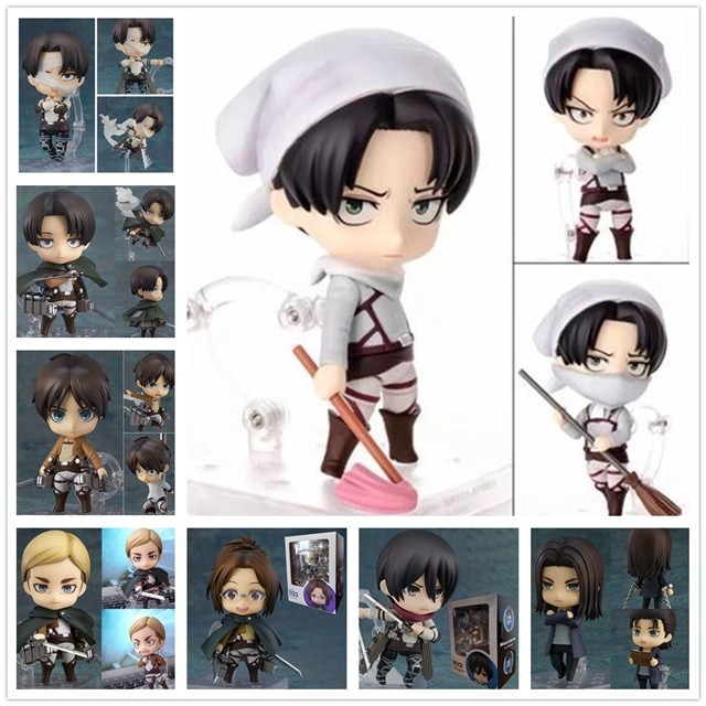 อะนิเมะ Nendoroid Attack on Titan Action Figure Eren Levi Mikasa Ackerman Hans Zoe Erwin Smith Reine