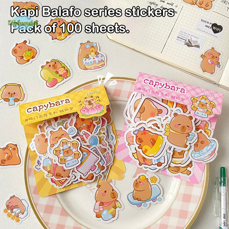 [ยินดีต้อนรับ] 100sheepes การ์ตูนสร้างสรรค์ Capybara Pochacco Kuromi Sticky Decals เครื่องเขียนสติกเกอร์นักเรียนสมุดภาพ DIY สติกเกอร์ตกแต่งใหม่