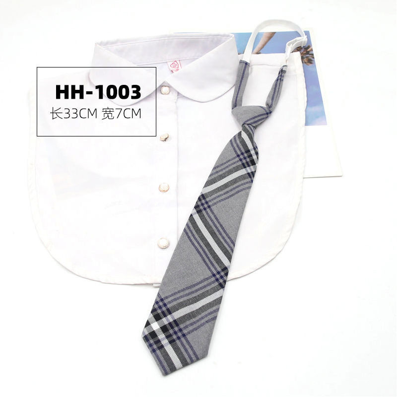 Jk สีดําสีเทา Tie เสื้อตกแต่งสไตล์ญี่ปุ่น Preppy สไตล์ Lazy Bow Tie-ฟรีนักเรียนหญิงชายผูกมือ - รูปที่ 3