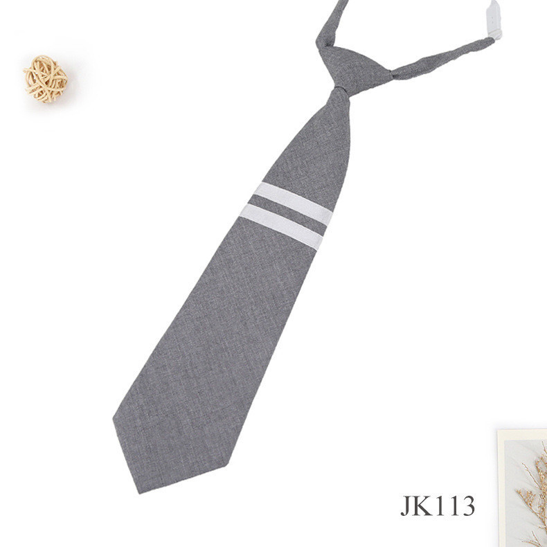 Jk สีดําสีเทา Tie เสื้อตกแต่งสไตล์ญี่ปุ่น Preppy สไตล์ Lazy Bow Tie-ฟรีนักเรียนหญิงชายผูกมือ - รูปที่ 5