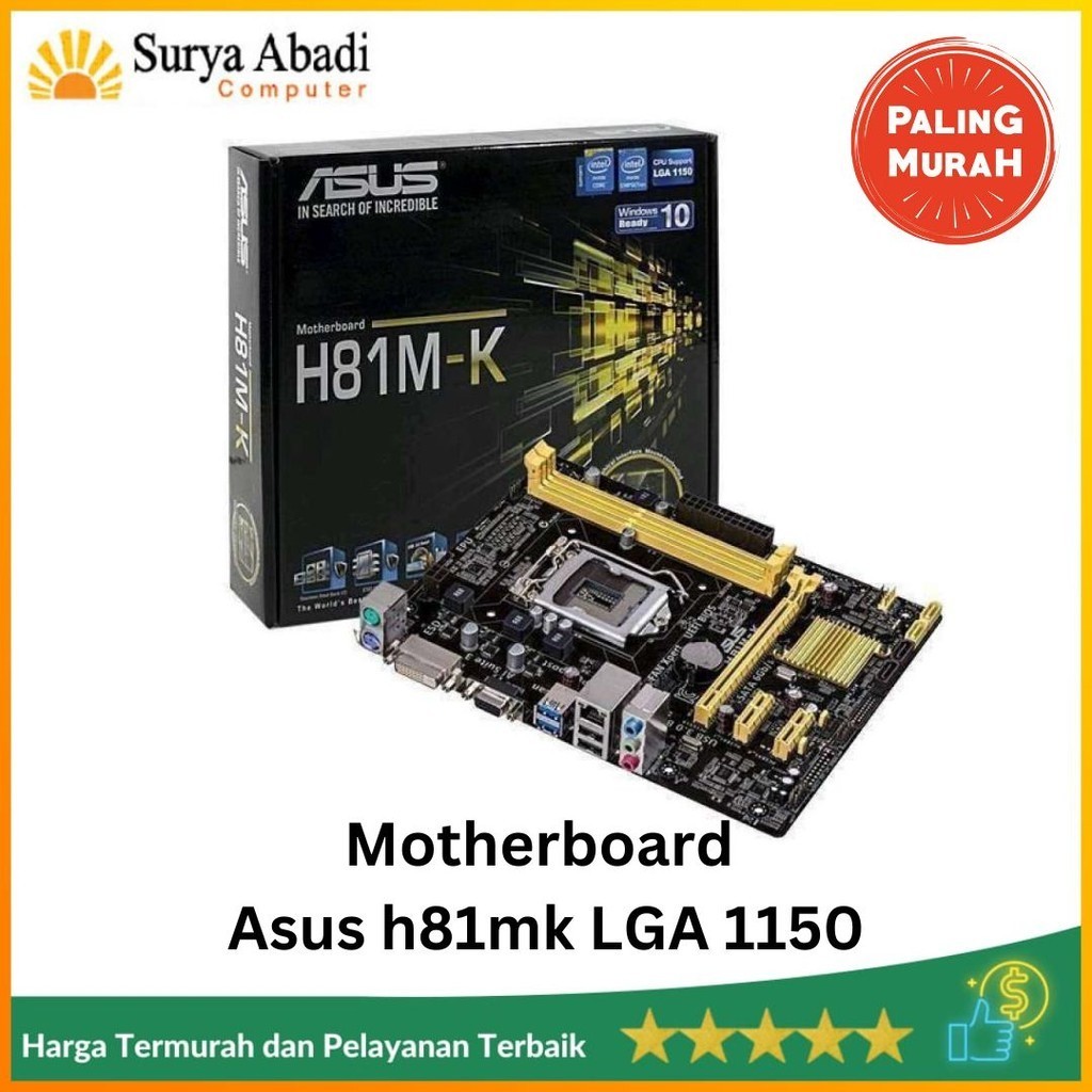 MOTHERBOARD ASUS H81MK เมนบอร์ด H81 ASUS LGA 1150 DDR3 GUARANTETE
