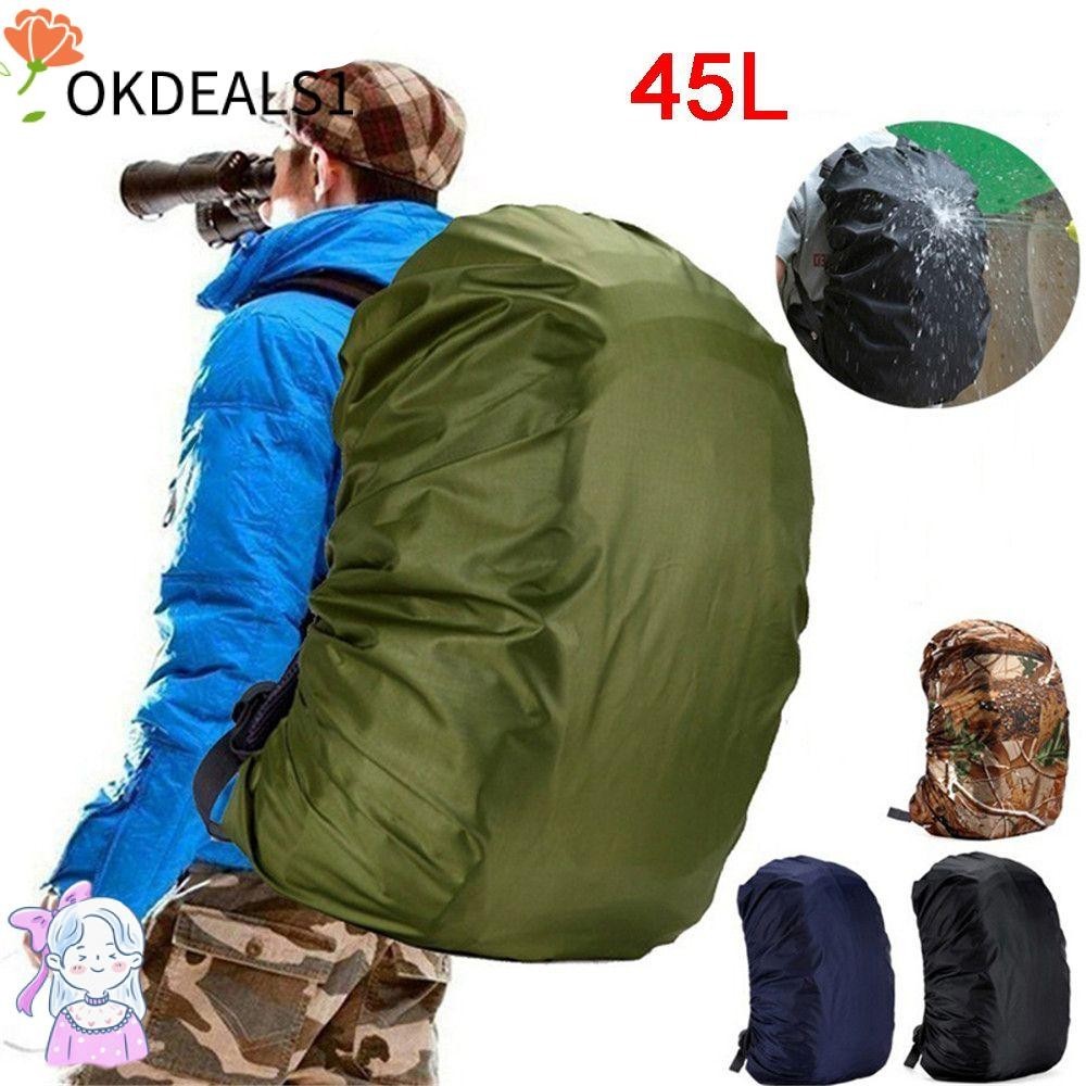 Dealshop กระเป๋าเป้สะพายหลังผ้าคลุมกันฝน 45L เดินป่ากลางแจ้งผ้าคลุมกันฝุ่น