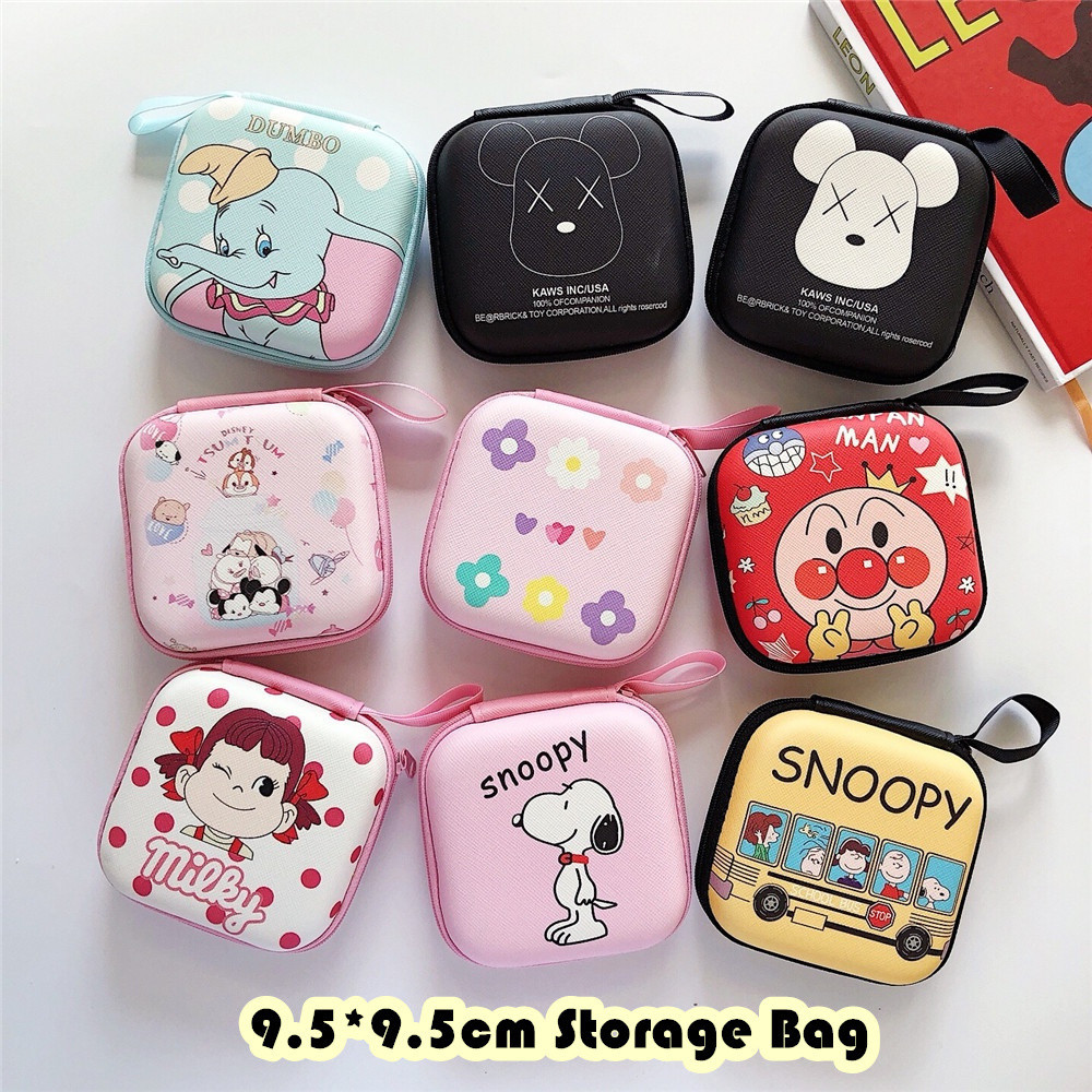 สินค้าใหม่ 9.5*9.5 ซม.เหรียญหูฟังสายกรณีการ์ตูนกระเป๋าจัดเก็บกระเป๋า Key Storage กระเป๋า
