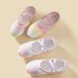 SWEAR รองเท้าเต้นรํา รองเท้าบัลเล่ต์พื้นนุ่มสีรุ้งเงา 🧸Size 21-40
