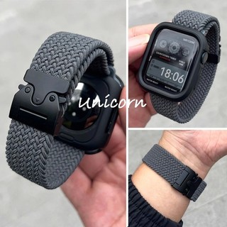 สายรัดร่มชูชีพสําหรับ AW watch 10 Band 46 มม.42 มม.45 มม.49 มม.44 มม.41 มม.สร้อยข้อมือถัก correa สําหรับ iWatch Series 9 8 SE 5 6 7