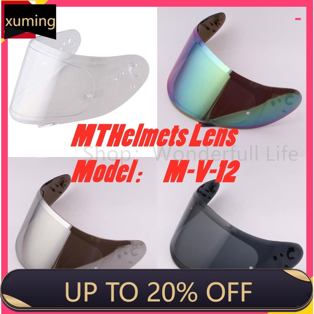 Xm MT-V-12 MT หมวกกันน็อค Visor เลนส์ MT อะไหล่ Visor Fit สําหรับ (MT Revenge, Thunder 2, Thunder 3,